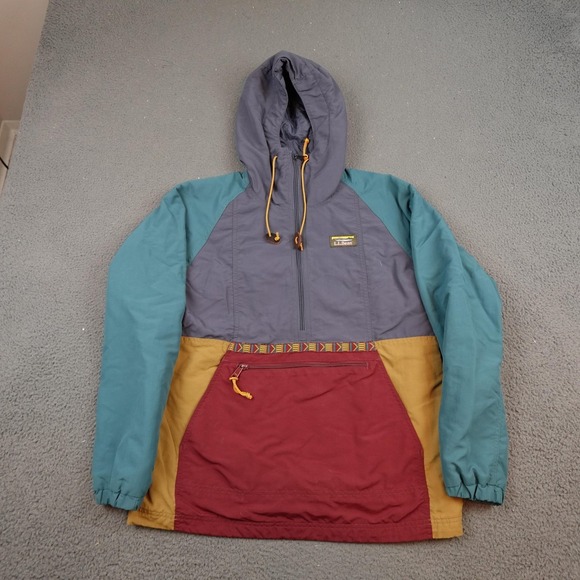 L.L. Bean Jackets & Blazers - LL Bean Jacket Womens XS Multicolor Colorblock Hooded Insulated Anorak Half Zip